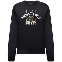 Minnesota Wild Levelwear Women's Yvette Limelight Big Letter Sweatshirt - Black - NHL 203809166