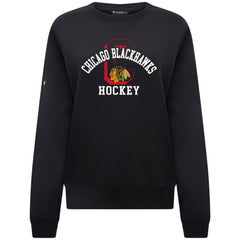 Chicago Blackhawks Levelwear Women's Yvette Limelight Big Letter Sweatshirt - Black - NHL 203809170