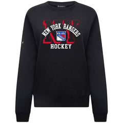 New York Rangers Levelwear Women's Yvette Limelight Big Letter Sweatshirt - Black - NHL 203809179
