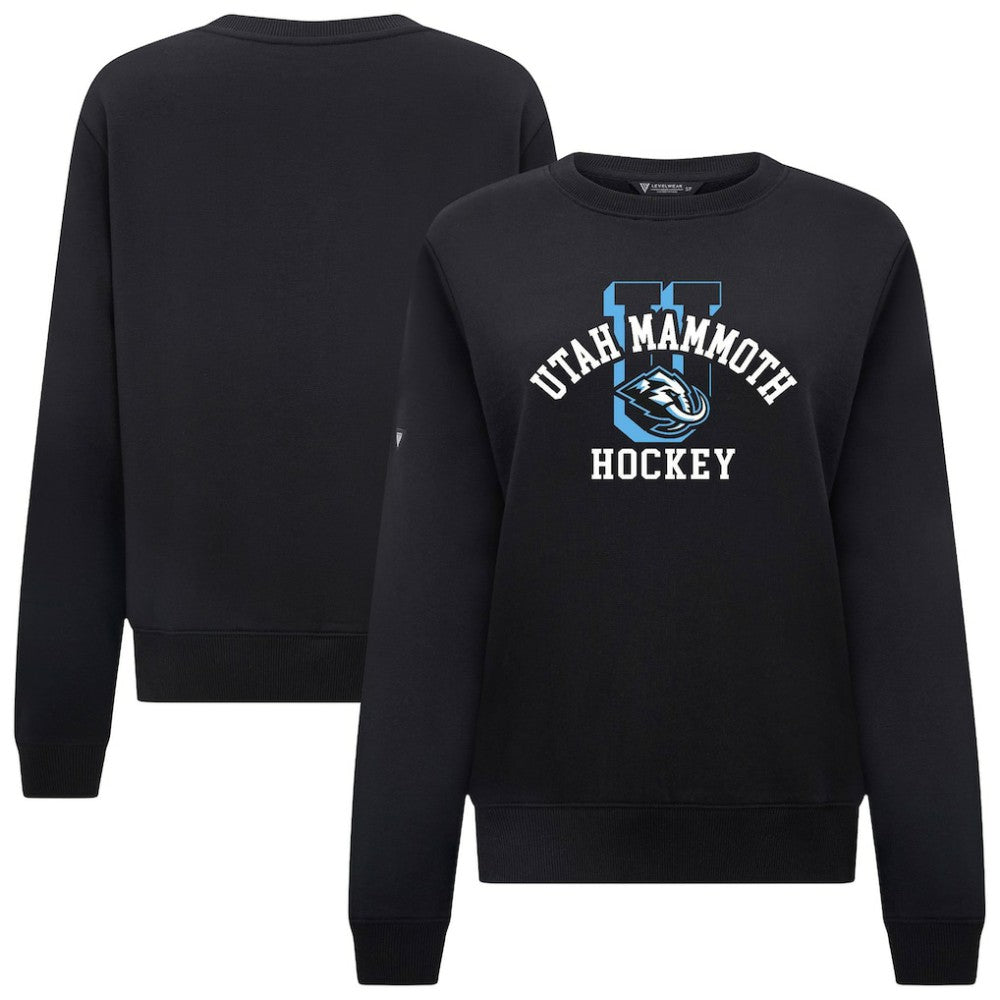 Utah Mammoth Levelwear Women's Yvette Limelight Big Letter Sweatshirt - Black - NHL 203809182