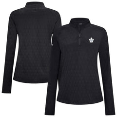 Toronto Maple Leafs Levelwear Women's Spike Raglan Quarter-Zip Top - Black - NHL 203809195