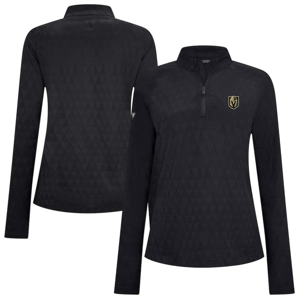 Vegas Golden Knights Levelwear Women's Spike Raglan Quarter-Zip Top - Black - NHL 203809198
