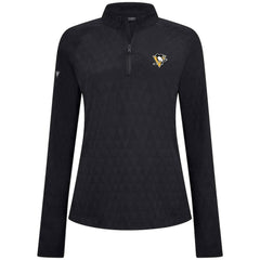 Pittsburgh Penguins Levelwear Women's Spike Raglan Quarter-Zip Top - Black - NHL 203809207
