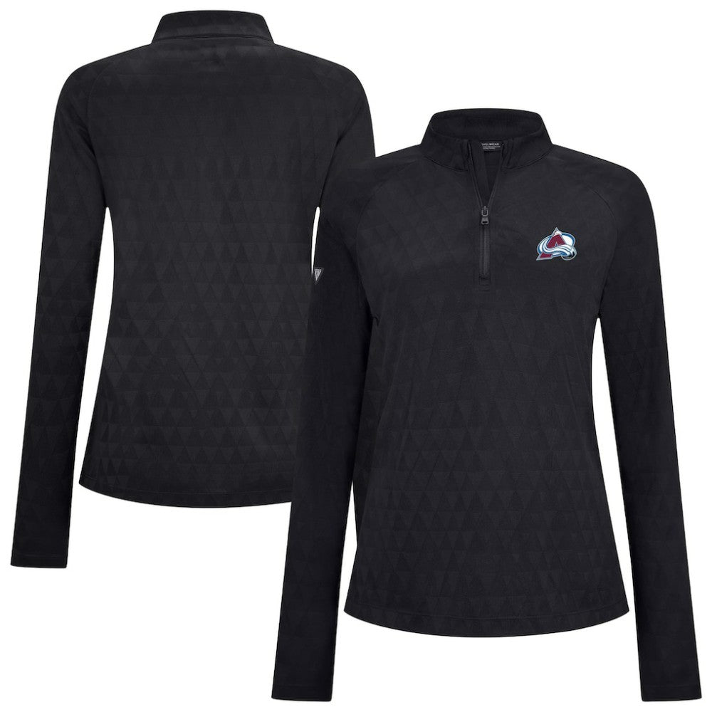 Colorado Avalanche Levelwear Women's Spike Raglan Quarter-Zip Top - Black - NHL 203809220