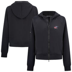 Columbus Blue Jackets Levelwear Women's Judd Raglan Full-Zip Hoodie - Black - NHL 203809229