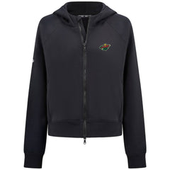 Minnesota Wild Levelwear Women's Judd Raglan Full-Zip Hoodie - Black - NHL 203809245