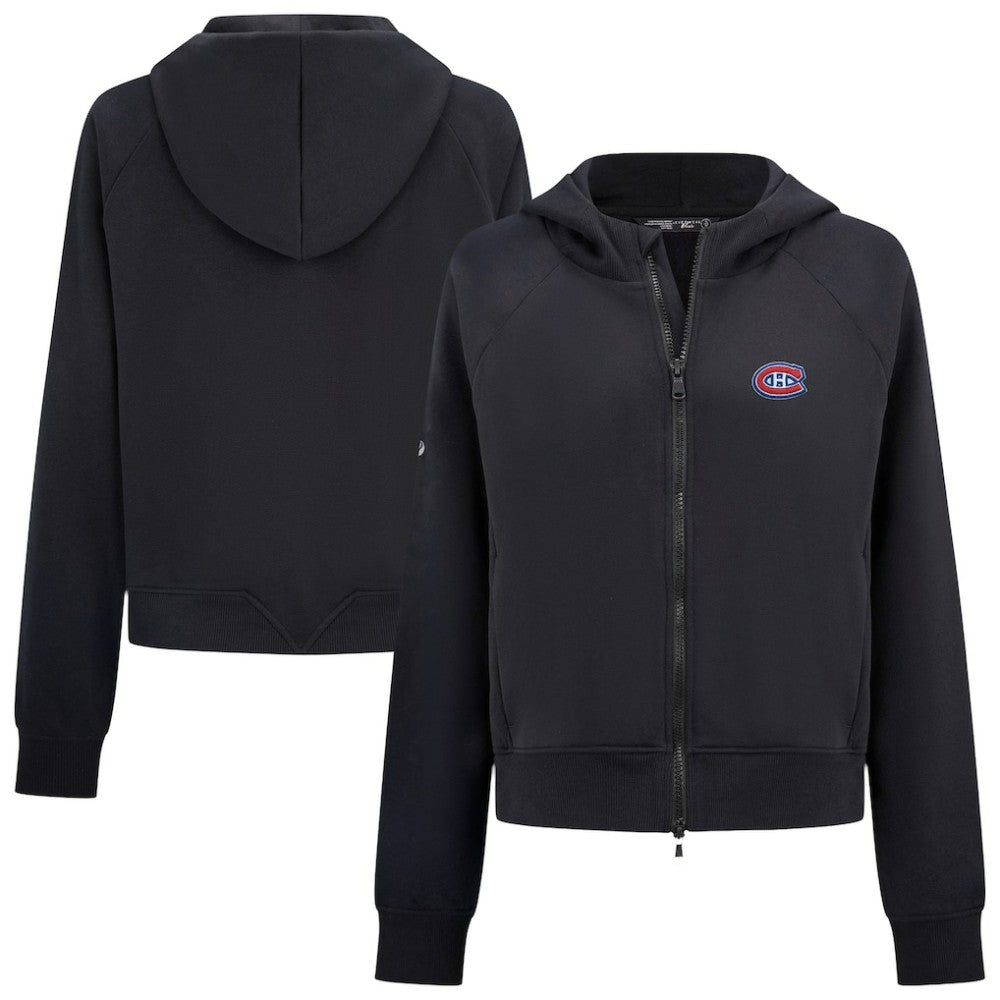 Montreal Canadiens Levelwear Women's Judd Raglan Full-Zip Hoodie - Black - NHL 203809250