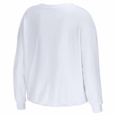 New England Patriots WEAR by Erin Andrews Women's Super Bowl LX Cropped Long Sleeve T-Shirt White
