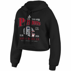 New England Patriots WEAR by Erin Andrews Women's Super Bowl LX Cropped Hoodie Black