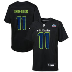 Nike Jaxon Smith-Njigba Seattle Seahawks Youth Super Bowl LX Patch Carbon Fashion Game Jersey Black