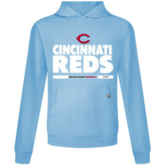 Cincinnati Reds Levelwear Relay Center Stage Long Sleeve Hooded T-Shirt - Light Blue - MLB Online