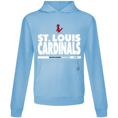 St. Louis Cardinals Levelwear Relay Center Stage Long Sleeve Hooded T-Shirt - Light Blue - MLB on Sale