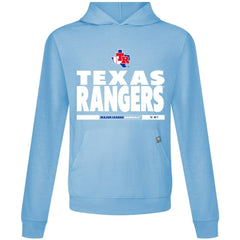Texas Rangers Levelwear Relay Center Stage Long Sleeve Hooded T-Shirt - Light Blue - MLB Discount