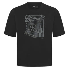 Milwaukee Brewers Levelwear Sunrise Luxe Signature Knit T-Shirt - Black - MLB Sale
