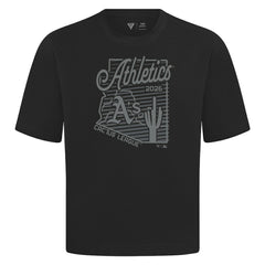 Athletics Levelwear Sunrise Luxe Signature Knit T-Shirt - Black - MLB on Sale