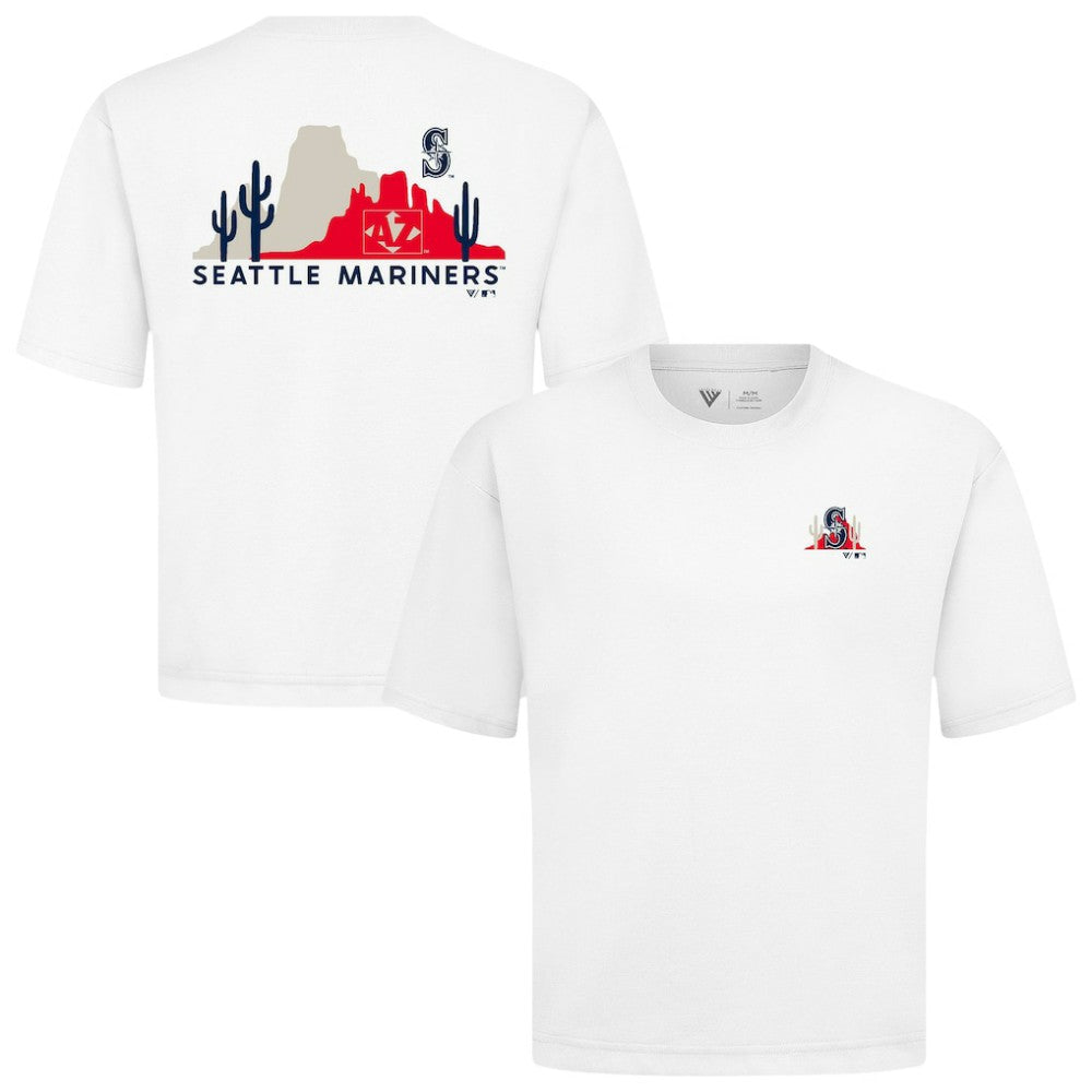 Seattle Mariners Levelwear Panoramic Luxe Signature Knit T-Shirt - White - MLB Online