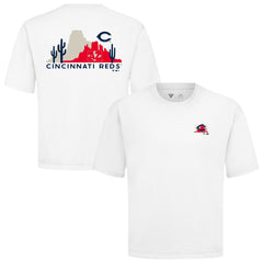 Cincinnati Reds Levelwear Panoramic Luxe Signature Knit T-Shirt - White - MLB on Sale