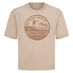 Baltimore Orioles Levelwear Spring Training Badge Luxe Signature Knit T-Shirt - Khaki - MLB on Sale