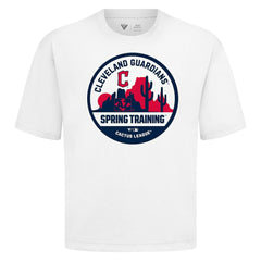 Cleveland Guardians Levelwear Spring Training Badge Luxe Signature Knit T-Shirt - White - MLB Lifestyle