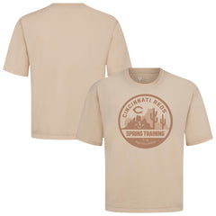 Cincinnati Reds Levelwear Spring Training Badge Luxe Signature Knit T-Shirt - Khaki - MLB Discount