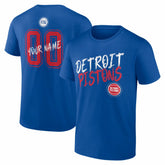Detroit Pistons Big & Tall Hustle Personalized Name & Number T-Shirt Blue