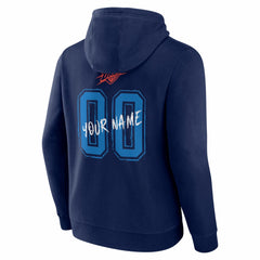 Oklahoma City Thunder Big & Tall Hustle Personalized Name & Number Hoodie Navy