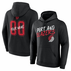 Portland Trail Blazers Big & Tall Hustle Personalized Name & Number Hoodie Black