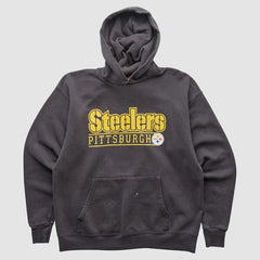 Fanatics Pittsburgh Steelers NFL 2000s Hooded Pullover Sweatshirt Charcoal Vintage