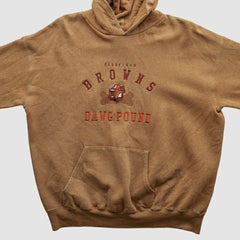 Fanatics Cleveland Browns Lee Apparel 90s Hooded Pullover Sweatshirt Tan Vintage