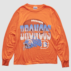 Fanatics Denver Broncos NFL 90s Long Sleeve T-shirt Orange Vintage
