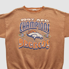 Fanatics Denver Broncos Tultex 1997 Pullover Sweatshirt Brown Vintage