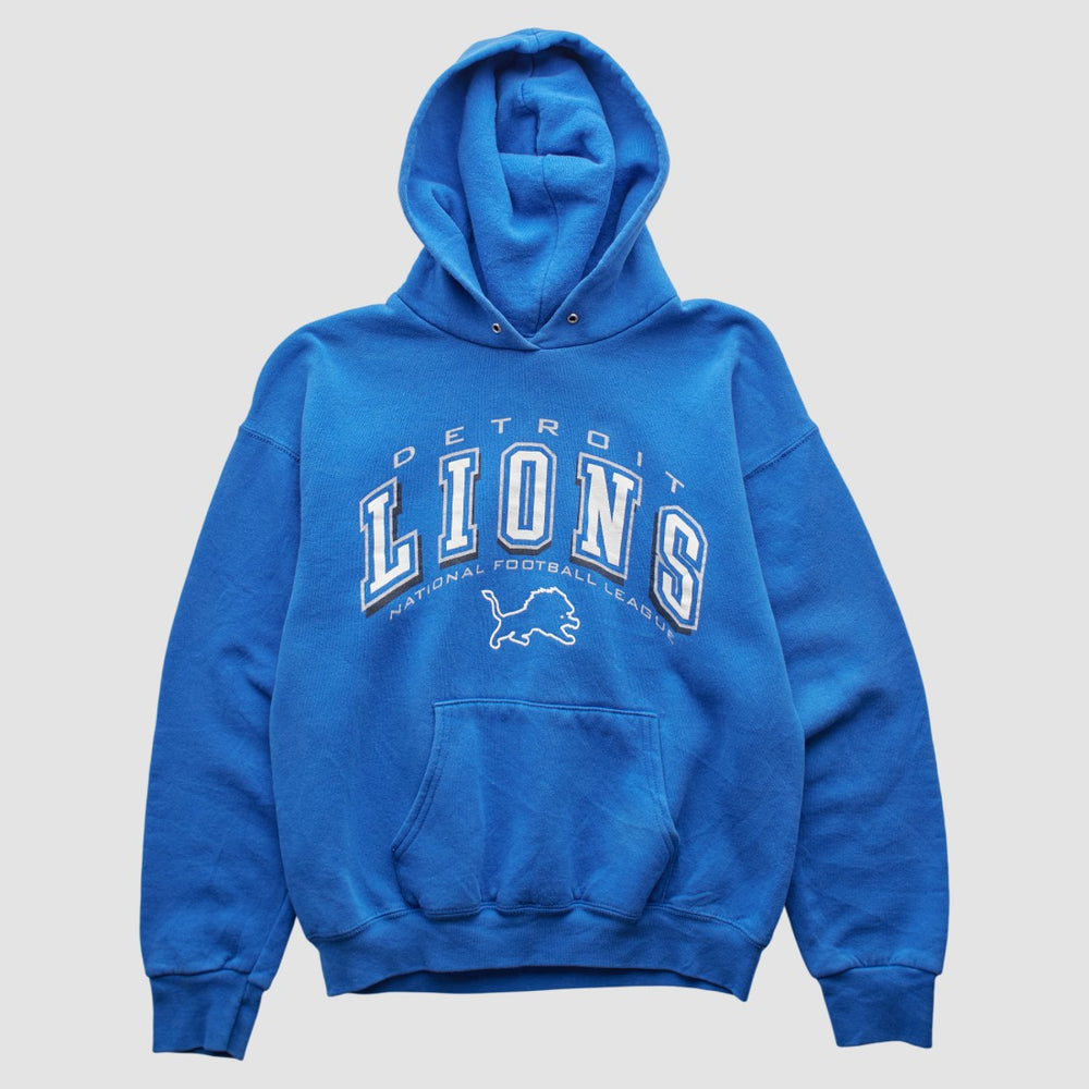 Fanatics Detroit Lions 2000s Hooded Pullover Sweatshirt Blue Vintage