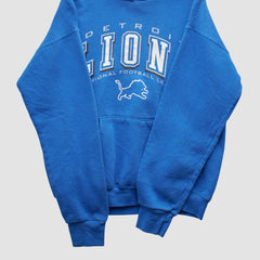Fanatics Detroit Lions 2000s Hooded Pullover Sweatshirt Blue Vintage