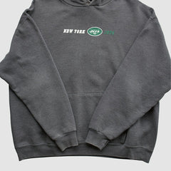 Fanatics New York Jets Team Edition Apparel 2000s Hooded Pullover Sweatshirt Charcoal Vintage