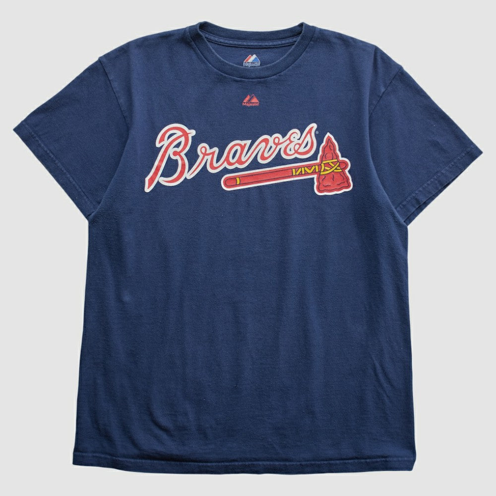 Atlanta Braves Majestic 2000s T-shirt - Navy - Vintage - Fanatics on Sale