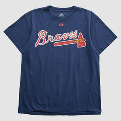 Atlanta Braves Majestic 2000s T-shirt - Navy - Vintage - Fanatics on Sale