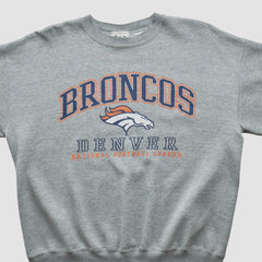 Fanatics Denver Broncos Lee Sport 90s Pullover Sweatshirt Heather Gray Vintage