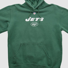 Fanatics New York Jets Reebok 2000s Hooded Pullover Sweatshirt Green Vintage