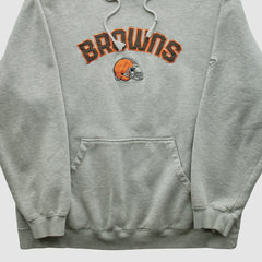 Fanatics Cleveland Browns NFL 2000s Hooded Pullover Sweatshirt Heather Gray Vintage