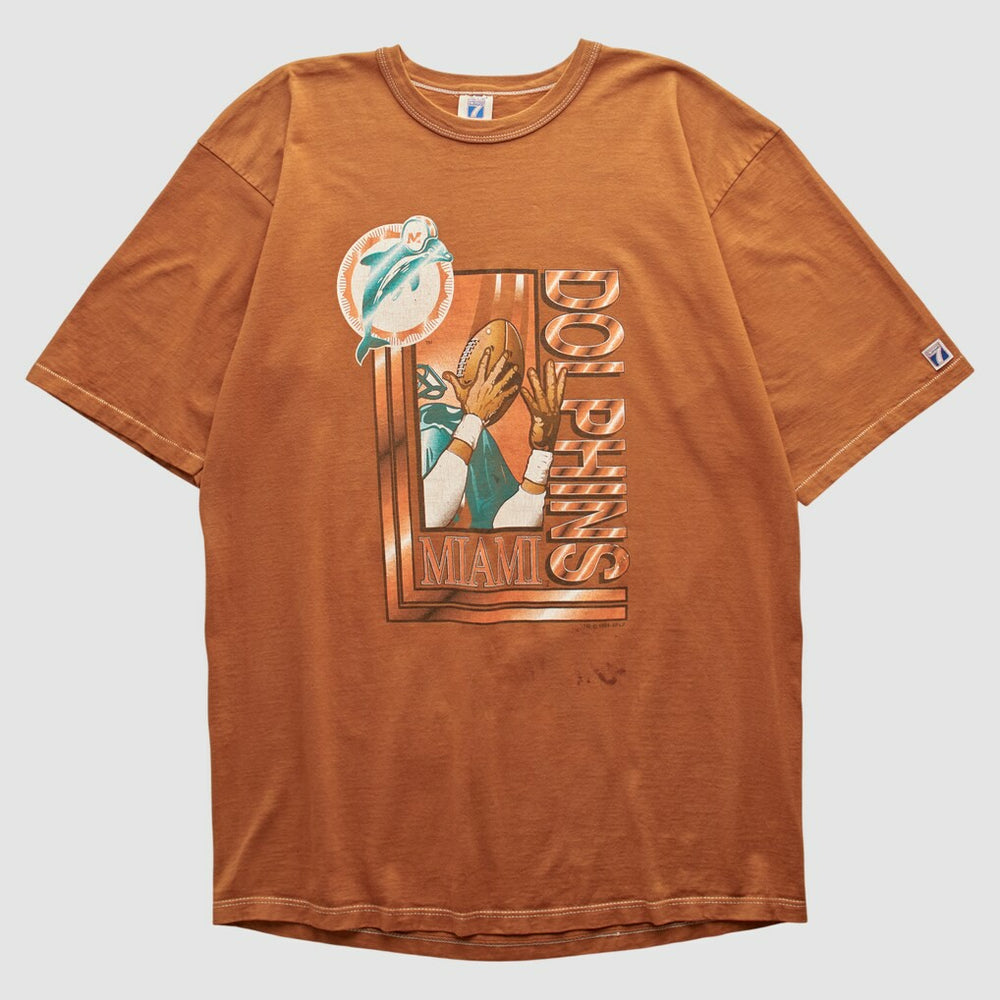 Fanatics Miami Dolphins Logo 7 90s T-shirt Orange Vintage