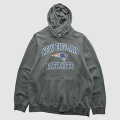 Fanatics New England Patriots Majestic 2010s Hooded Pullover Sweatshirt Gray Vintage