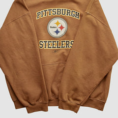 Fanatics Pittsburgh Steelers Reebok 2000s Hooded Pullover Sweatshirt Brown Vintage