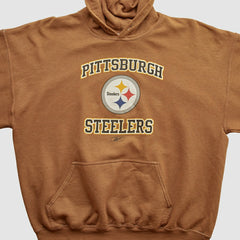 Fanatics Pittsburgh Steelers Reebok 2000s Hooded Pullover Sweatshirt Brown Vintage