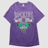 Colorado Rockies Logo 7 1994 T-shirt - Purple - Vintage - Fanatics Lifestyle