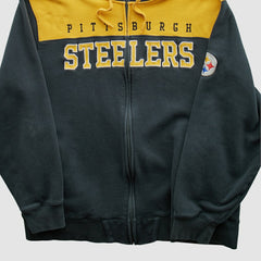 Fanatics Pittsburgh Steelers NFL 2010s Hooded Full Zip Sweatshirt Black Vintage