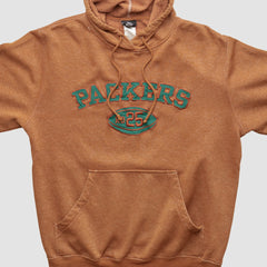 Fanatics Green Bay Packers Reebok 2010s Hooded Pullover Sweatshirt Brown Vintage