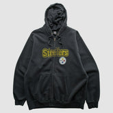 Fanatics Pittsburgh Steelers NFL 2010s Hooded Full Zip Sweatshirt Black Vintage