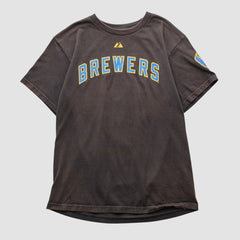 Milwaukee Brewers Majestic 2000s T-shirt - Black - Vintage - Fanatics Discount