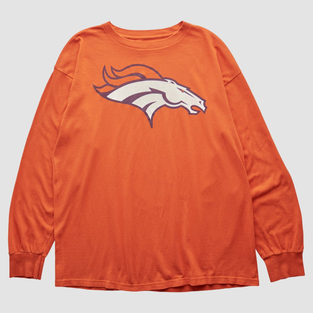 Fanatics Denver Broncos NFL 2000s Long Sleeve T-shirt Orange Vintage