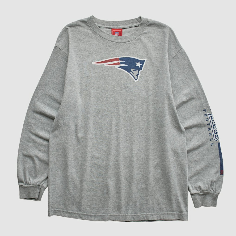 Fanatics New England Patriots NFL 2000s Long Sleeve T-shirt Heather Gray Vintage